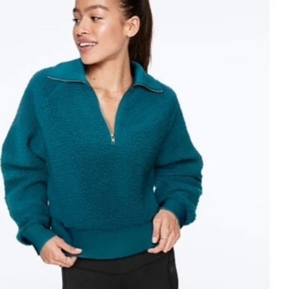 Victoria's Secret Sherpa Half Zip Sweatshirt size M - Picture 1 of 8